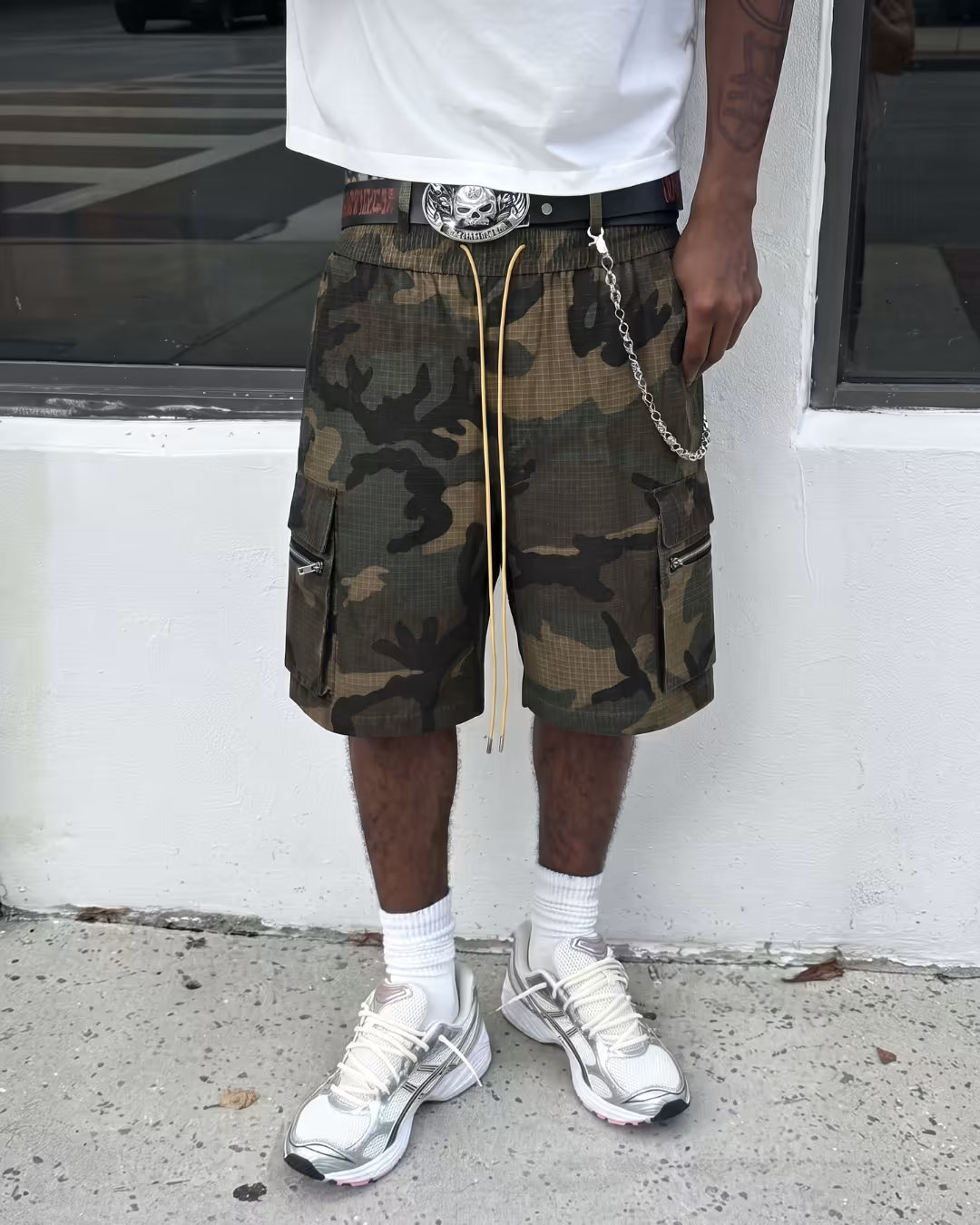 "MILITARY" Camo Shorts