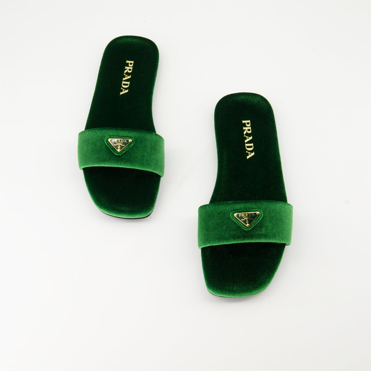 Green Velvet Sandals
