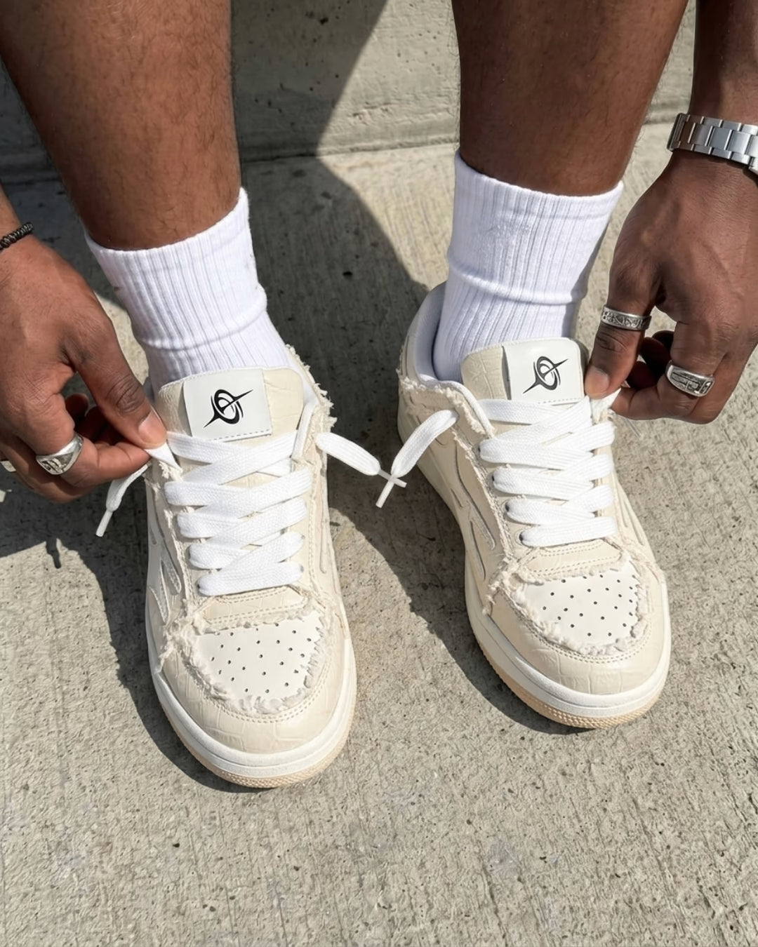 "AIRLINE" Ivory Cream Sneakers