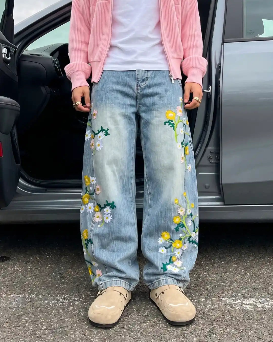"PETAL" Embroidered Trousers