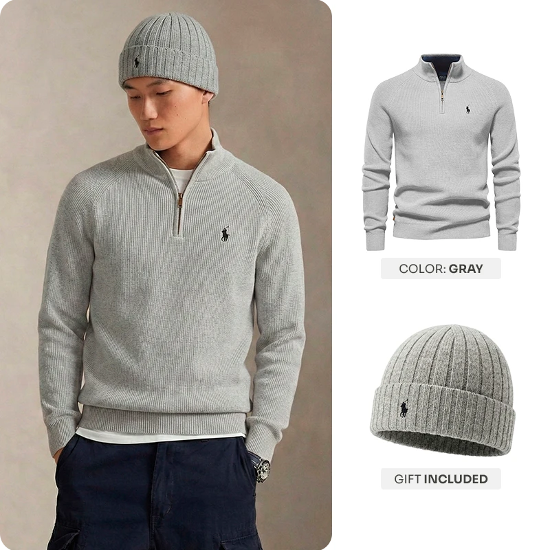 RL HALF-ZIP + BEANIE INCLUDED
