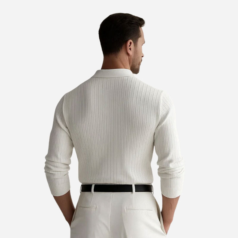 NATIONAL LONG SLEEVE RIBBED POLO SHIRT