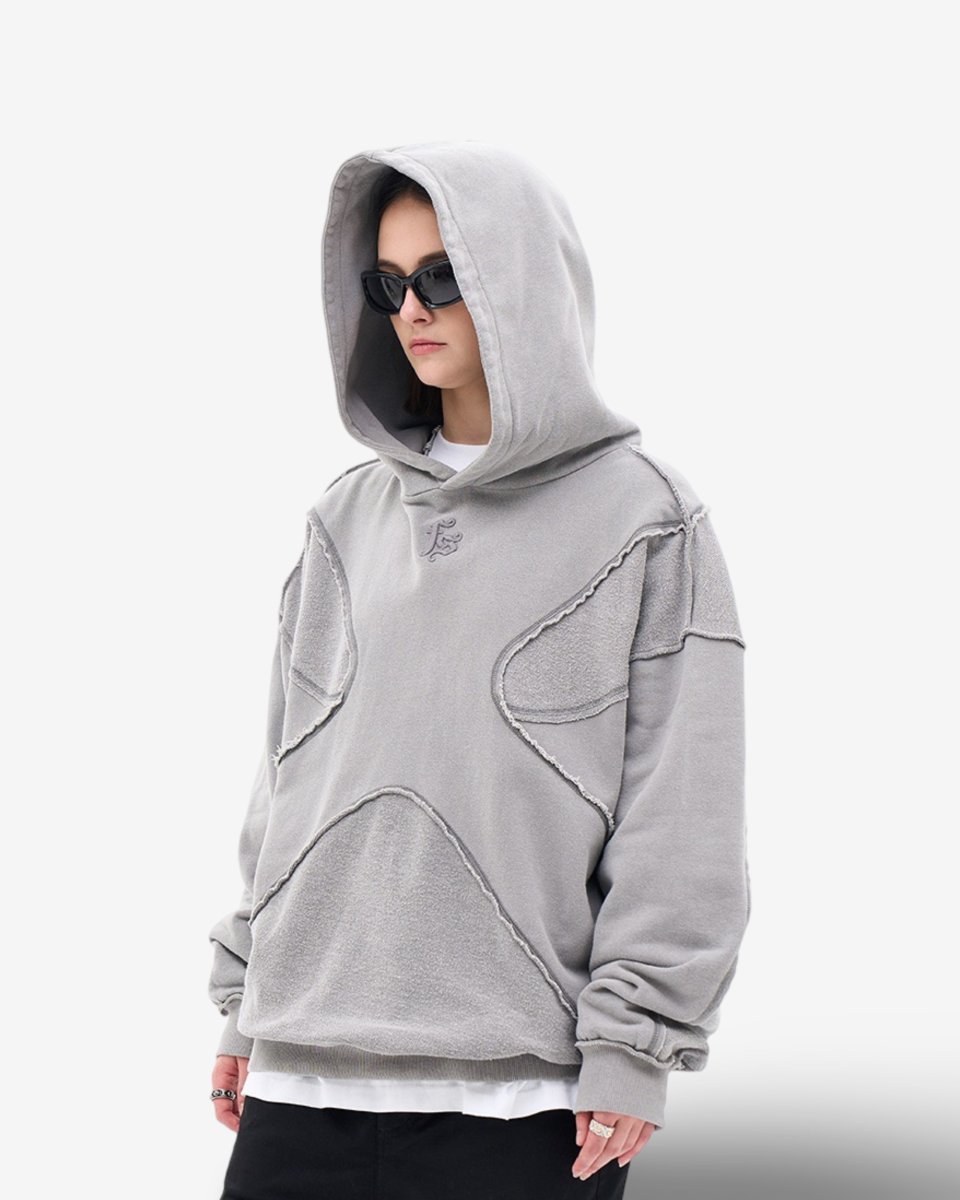 "BLOCKY" Distressed Hoodie