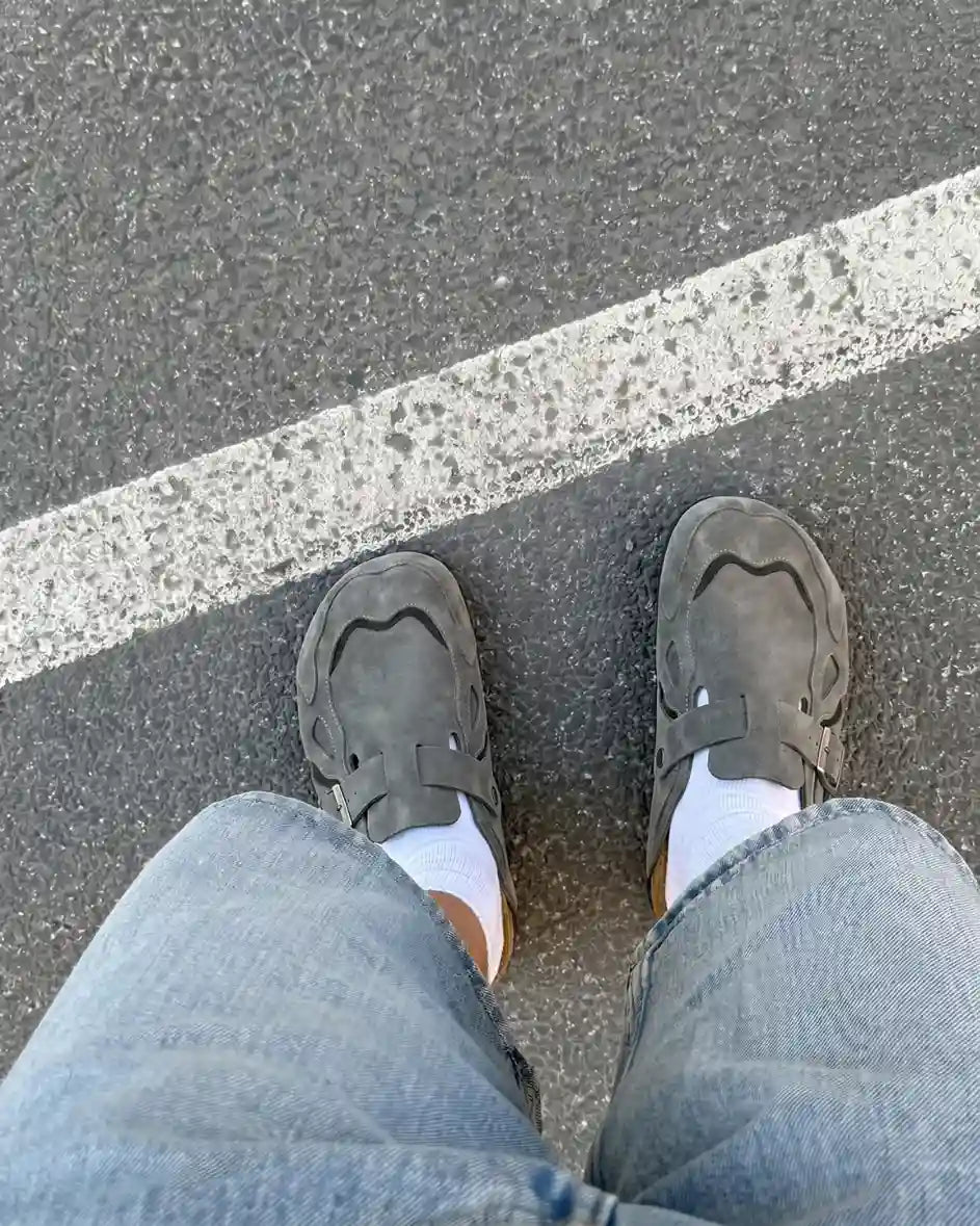 "SAYKO" Stone Grey Clogs