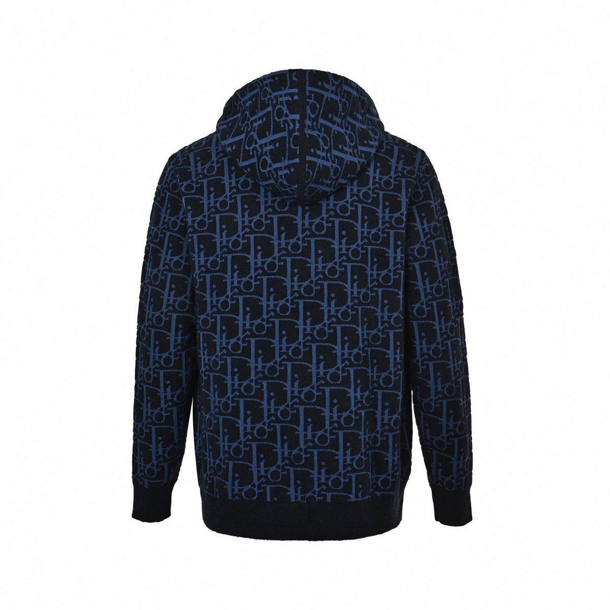 Monogram Knit Full-Zip Statement Hoodie