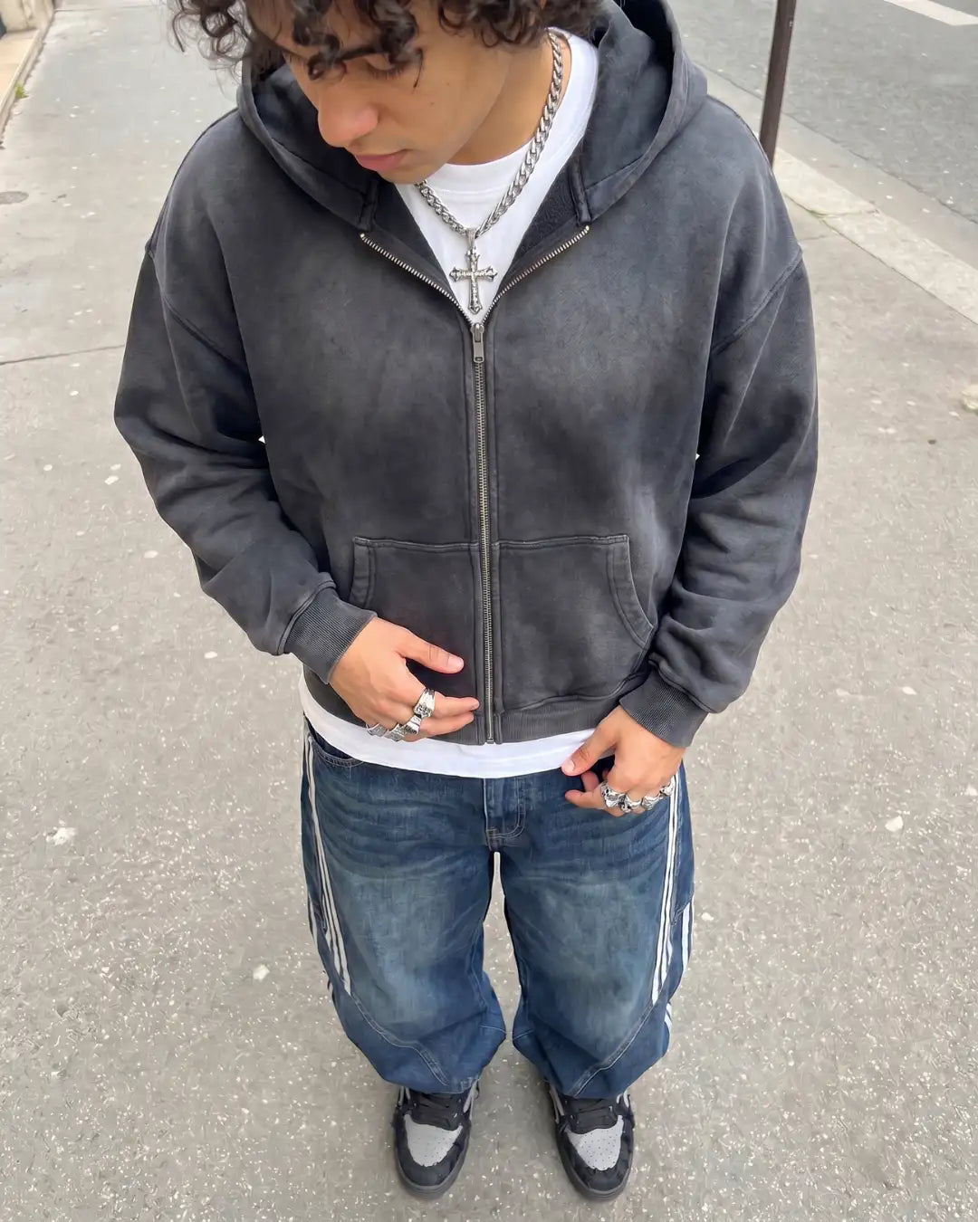 "MONDIAL" Washed Zip-Up