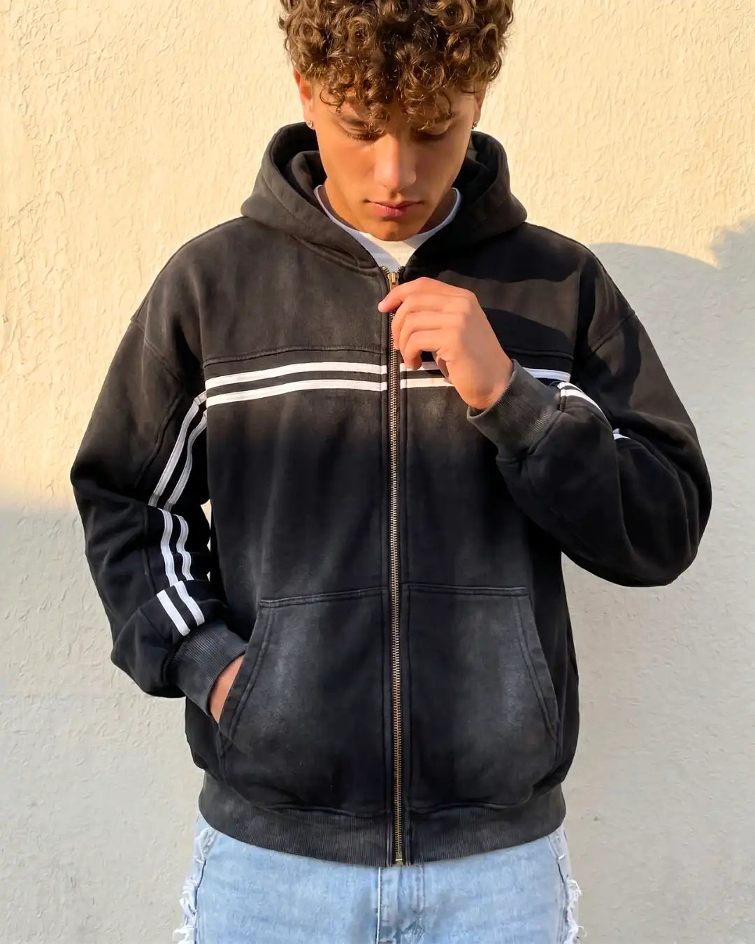 "LYRAL" Striped Zip-Up