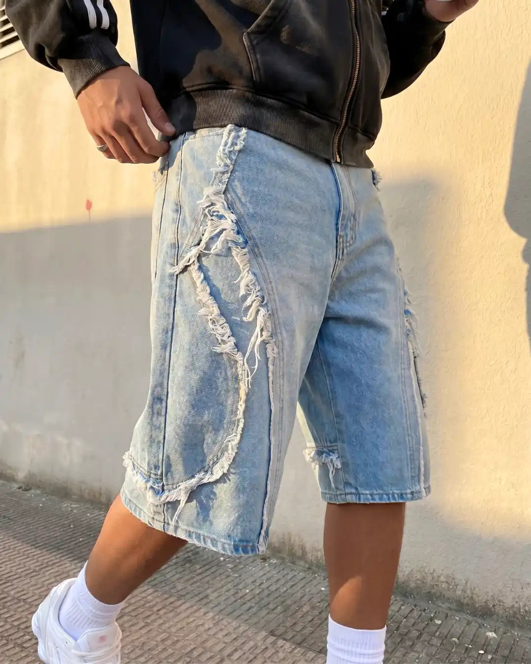 "SLAY" Distressed Jorts