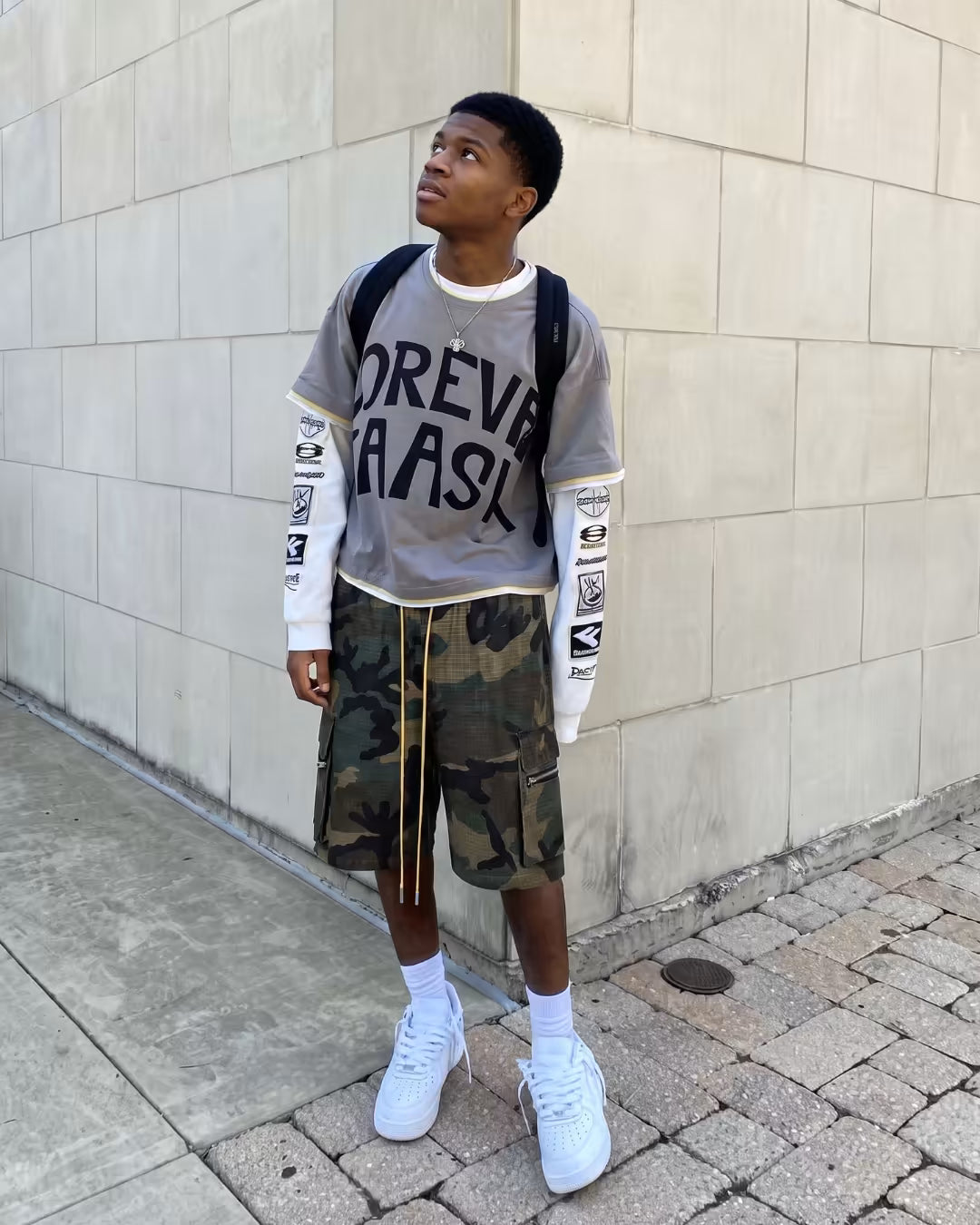 "MILITARY" Camo Shorts