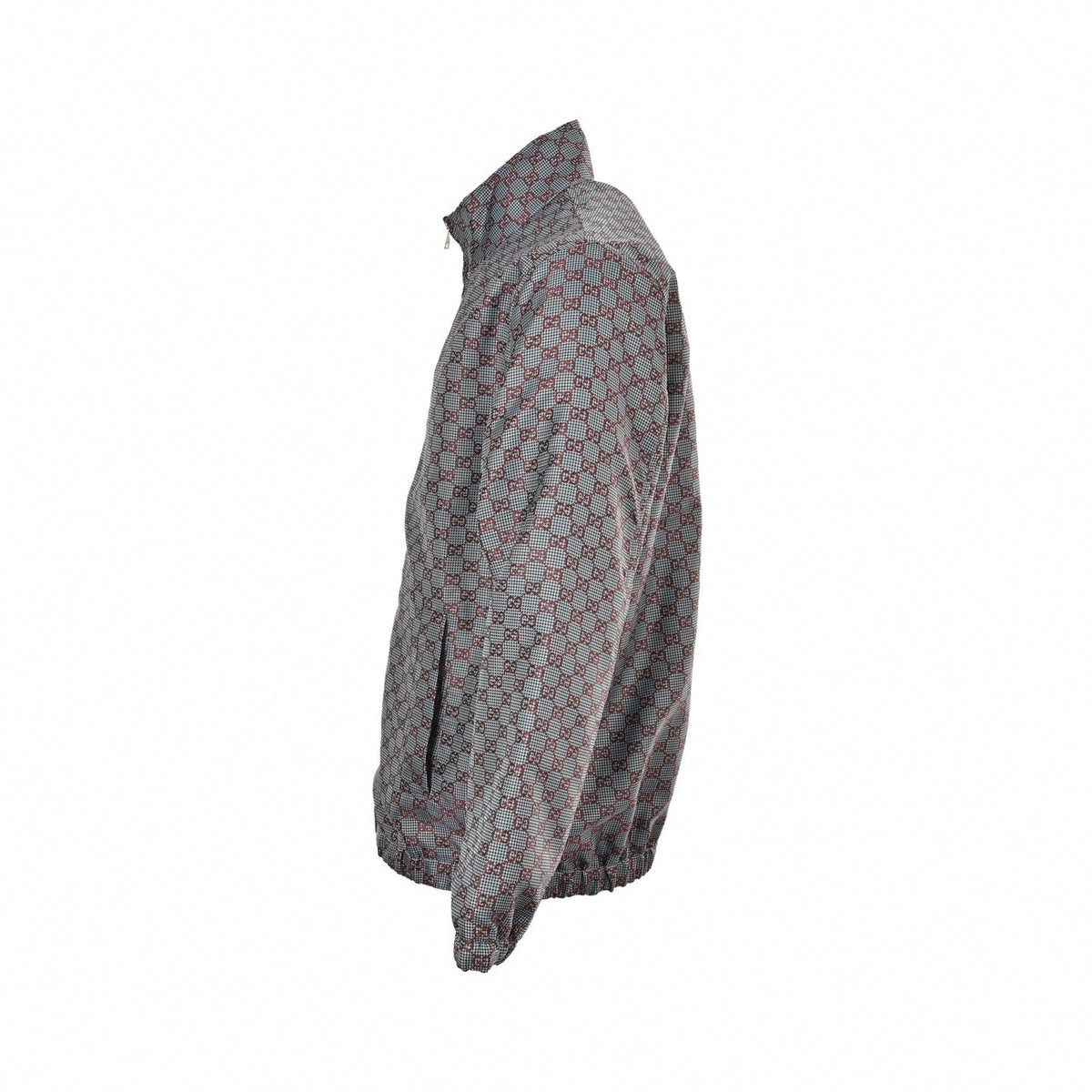 GG Houndstooth Zip Jacket | Grey & Red