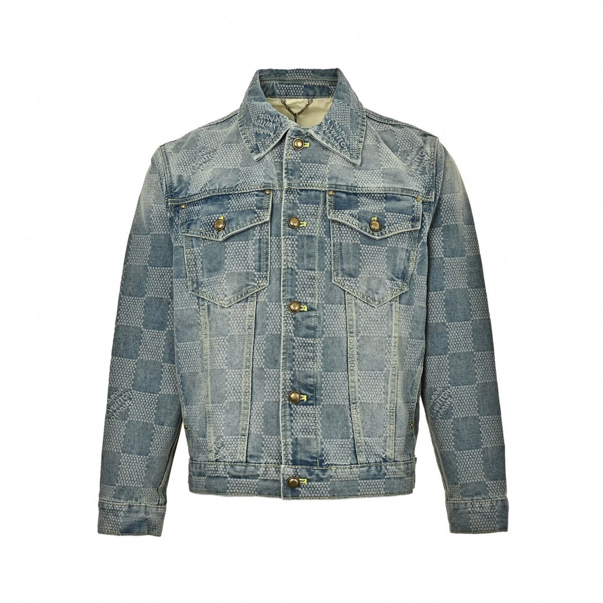 Woven Damier Jacquard Denim Jacket