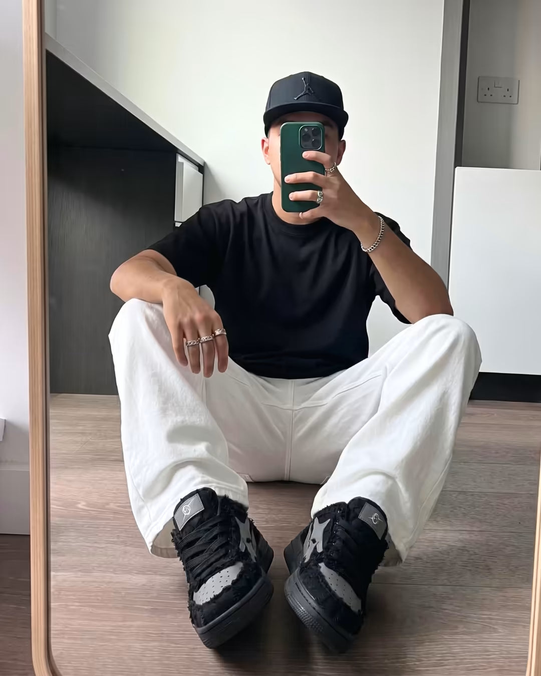 "AIRLINE" Carbon Black Sneakers