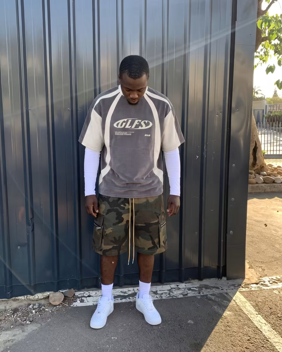 "MILITARY" Camo Shorts