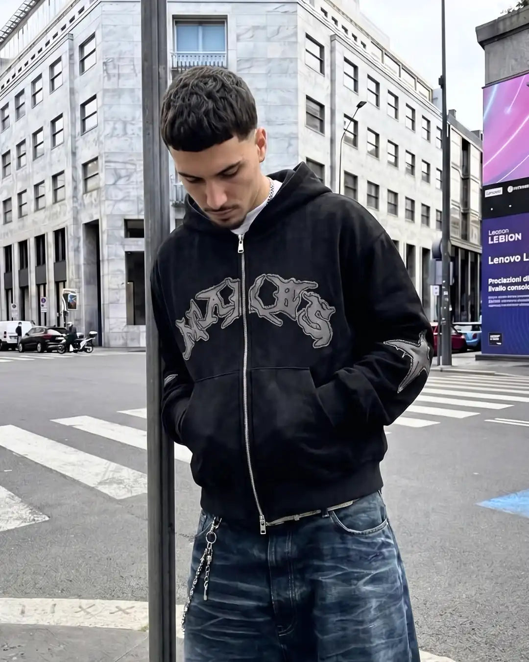"FADER" Embroidered Zip-Up