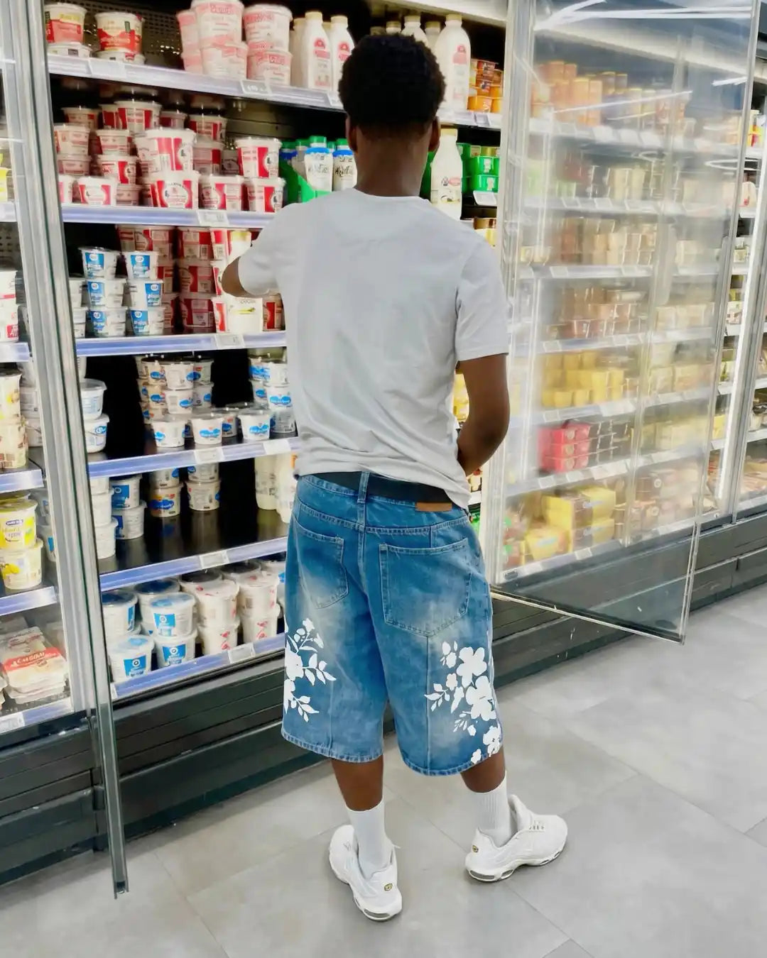 "UPSHINE" Graphic Jorts