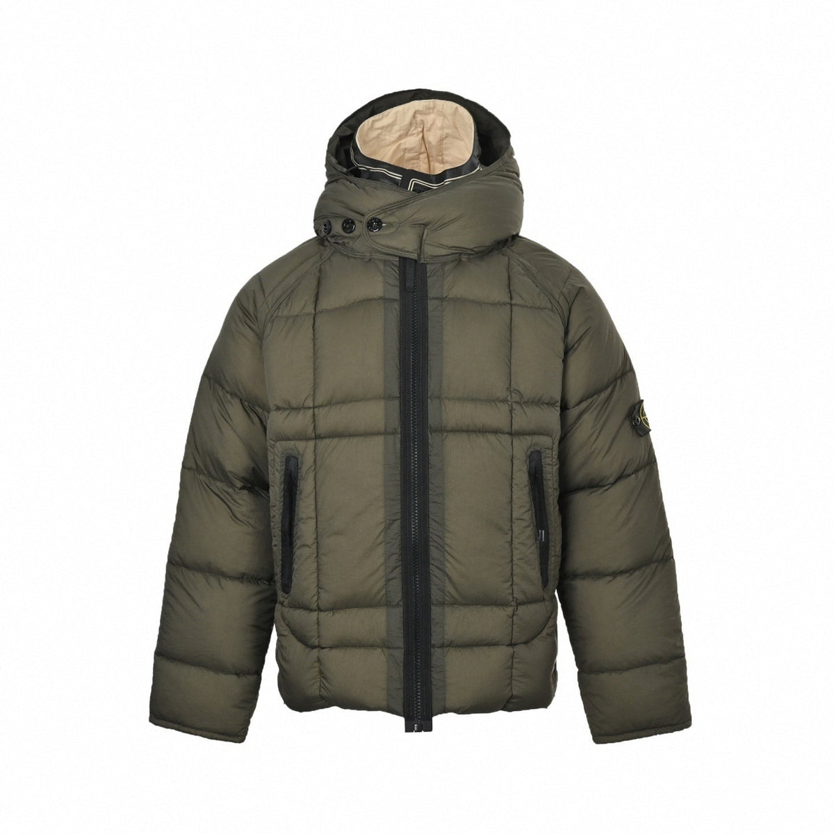 Garment-Dyed Goose Down Hooded Puffer