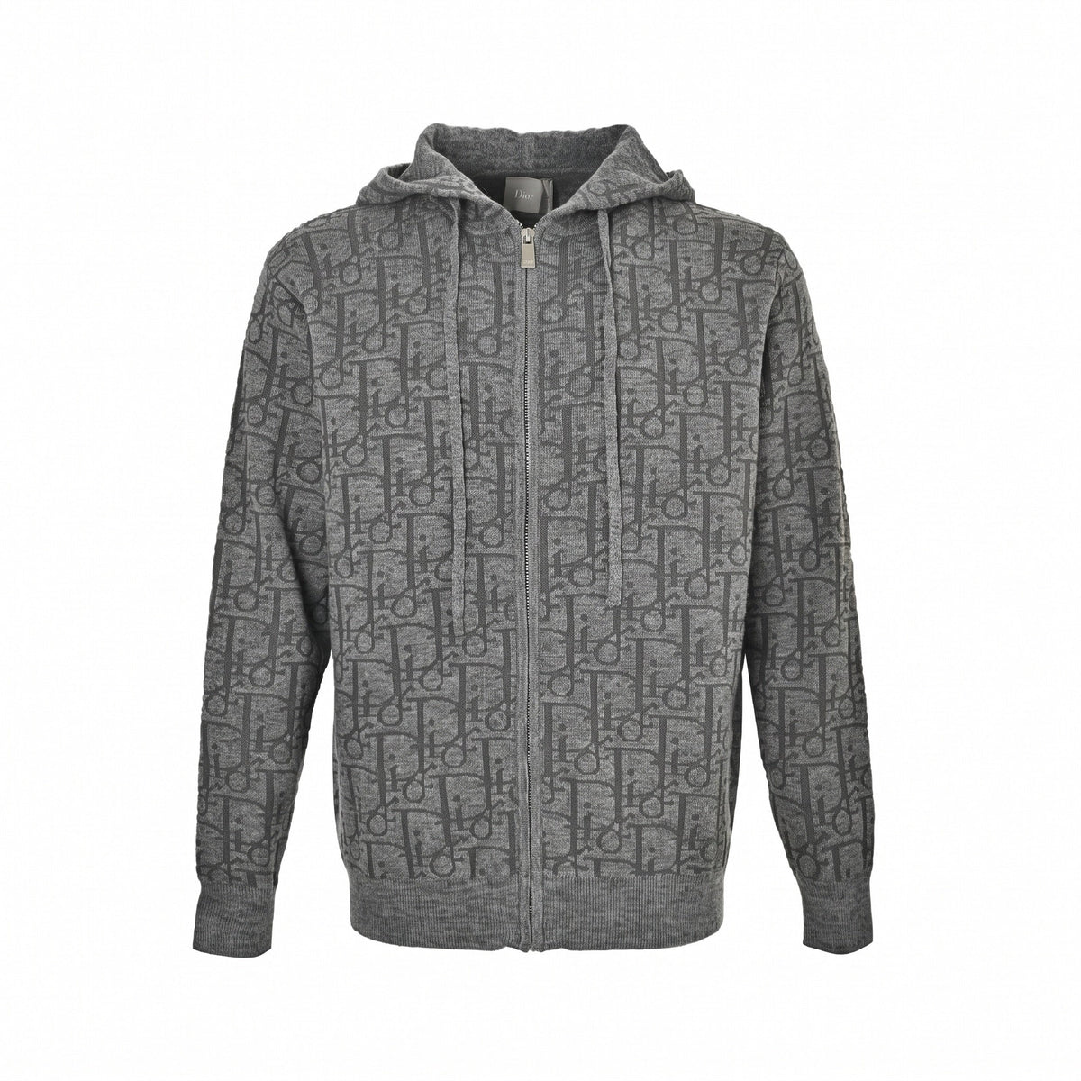 Heather Grey Dior Oblique Jacquard Zip-Up