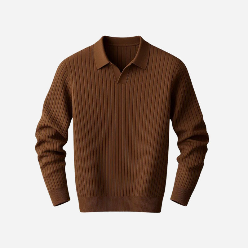 NATIONAL LONG SLEEVE RIBBED POLO SHIRT