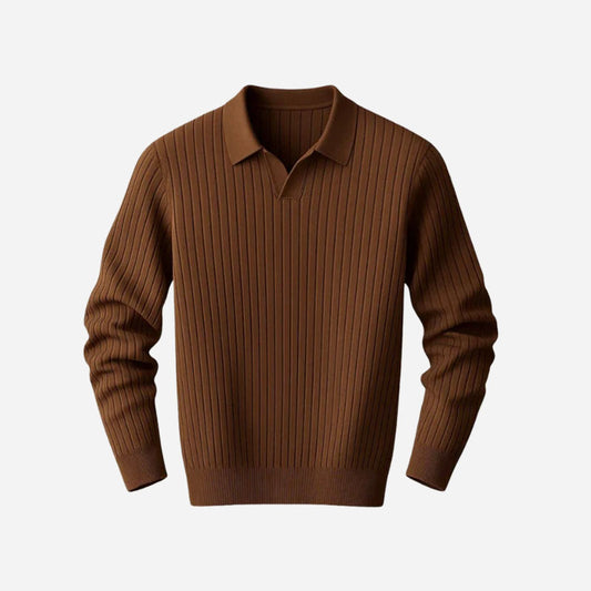 NATIONAL LONG SLEEVE RIBBED POLO SHIRT