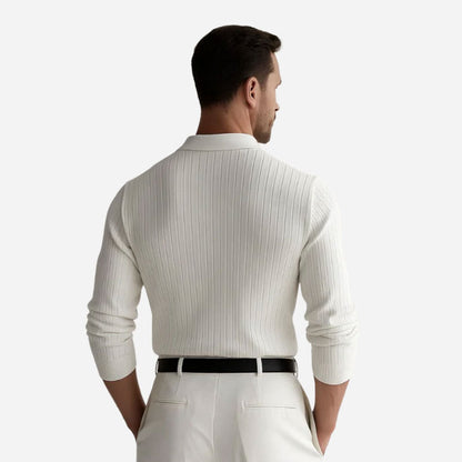 NATIONAL LONG SLEEVE RIBBED POLO SHIRT