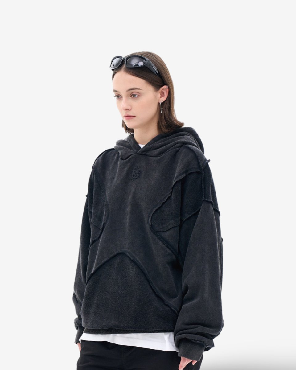 "BLOCKY" Distressed Hoodie