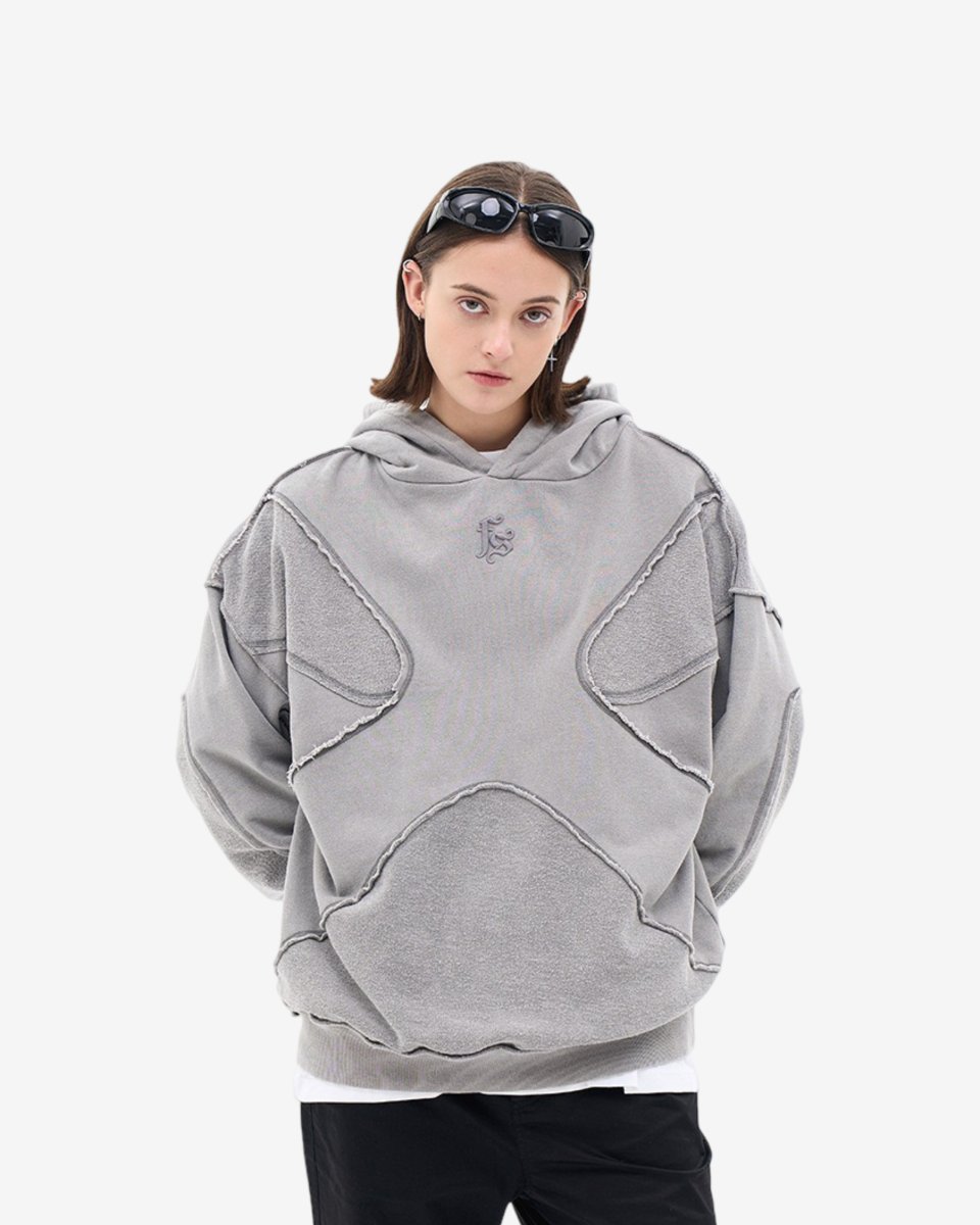"BLOCKY" Distressed Hoodie