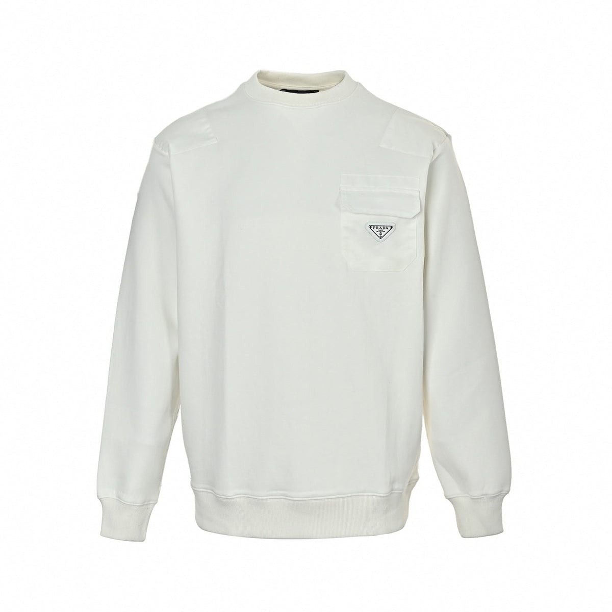 Cotton & Nylon Paneled Sweatshirt / Pristine White